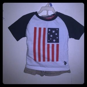 Boys American Flag polo outfit
